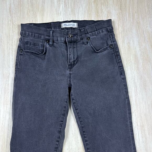 Madewell Low Rise Faded Black Skinny Slim Fit Denim Casual Stretch Jeans 25 - Picture 3 of 15
